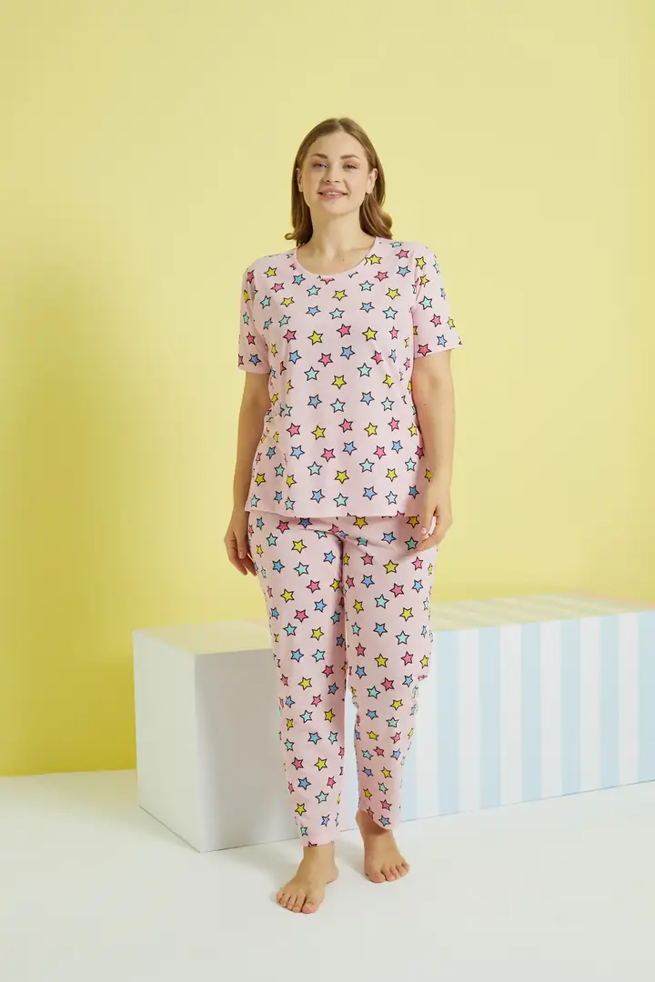 Curve Büyük Beden Battal Boy Örme Pijama Takımı