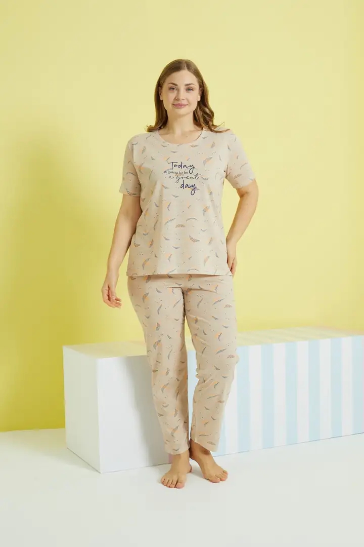 Curve Büyük Beden Battal Boy Örme Pijama Takımı