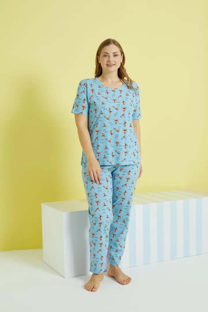 Curve Büyük Beden Battal Boy Örme Pijama Takımı