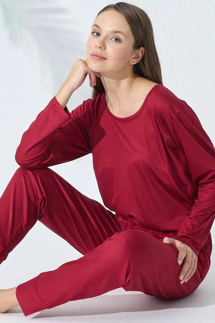 Dantel Detaylı Viskon Pijama Takım 23119218