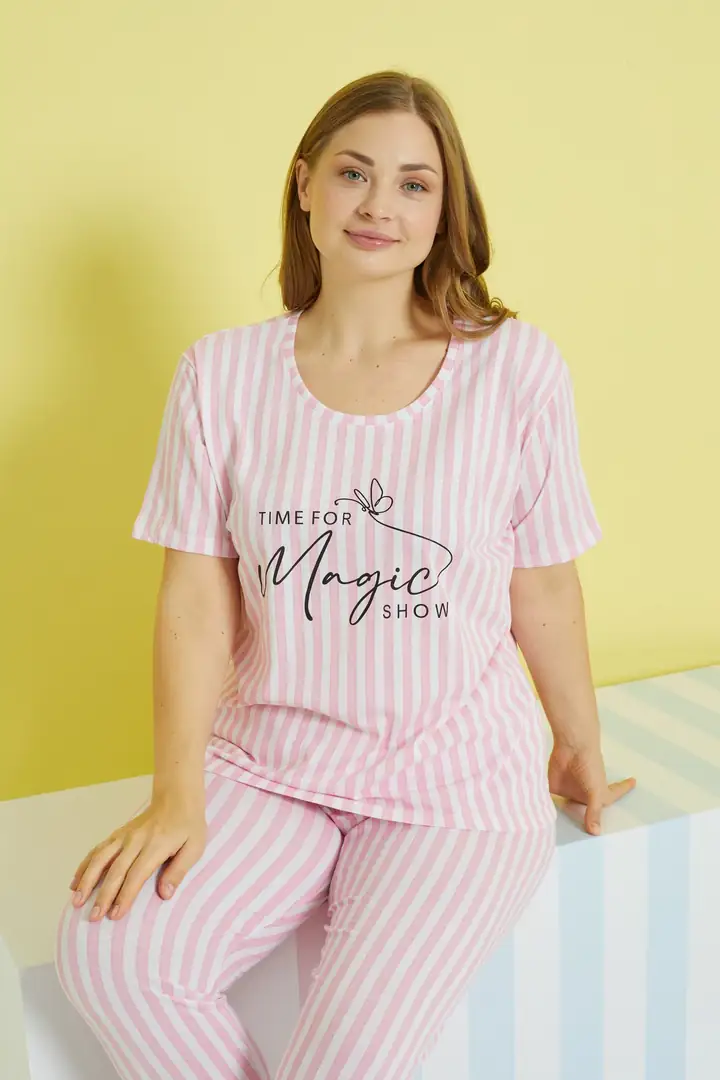 Curve Büyük Beden Battal Boy Örme Pijama Takımı
