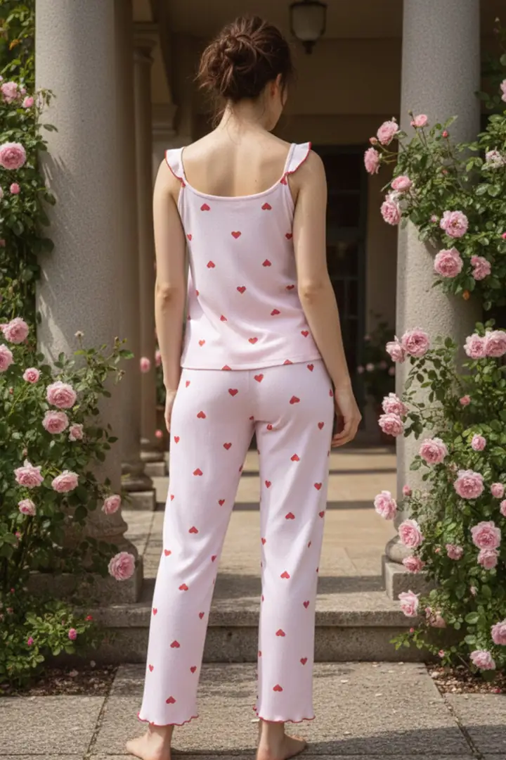 Fitilli Kaşkorse Örme Pijama Takım 26120651