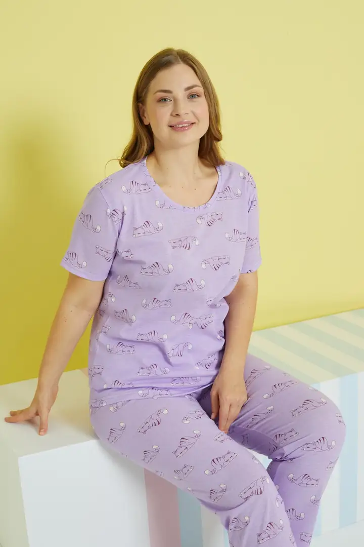Curve Büyük Beden Battal Boy Örme Pijama Takımı