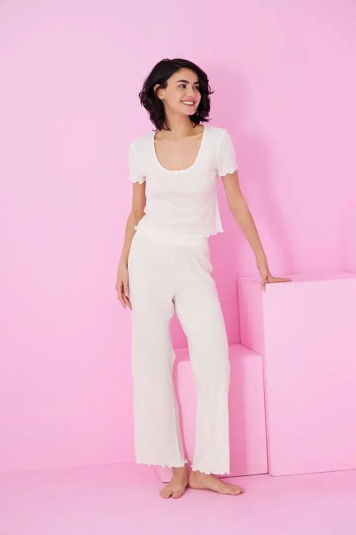 Soft Touch İnce Mevsimlik Örme Pijama Takım7869
