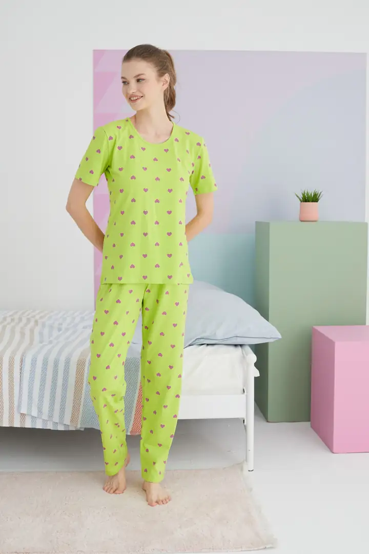 Pamuklu Örme Pijama Takım