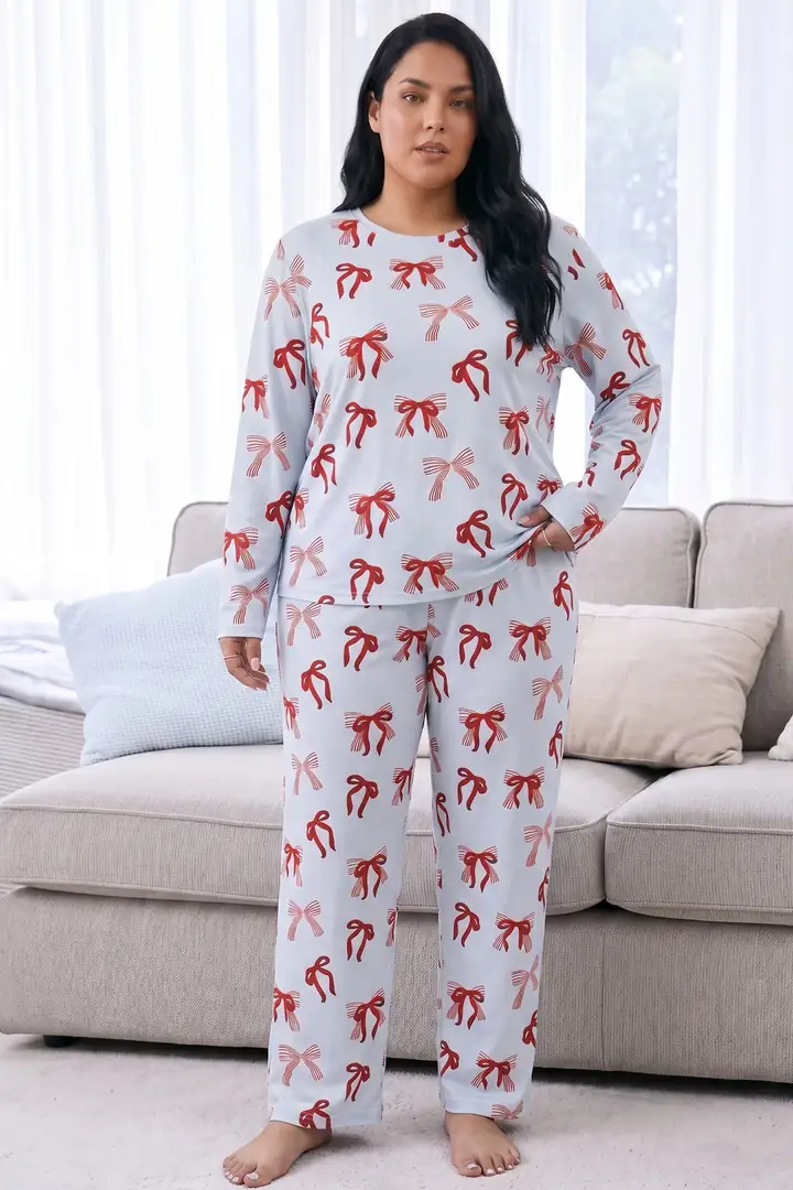 Desenli Termal Kumaşlı Ultra Soft Yumuşak Büyük Beden Battal Boy Örme Pijama Takımı 26226719